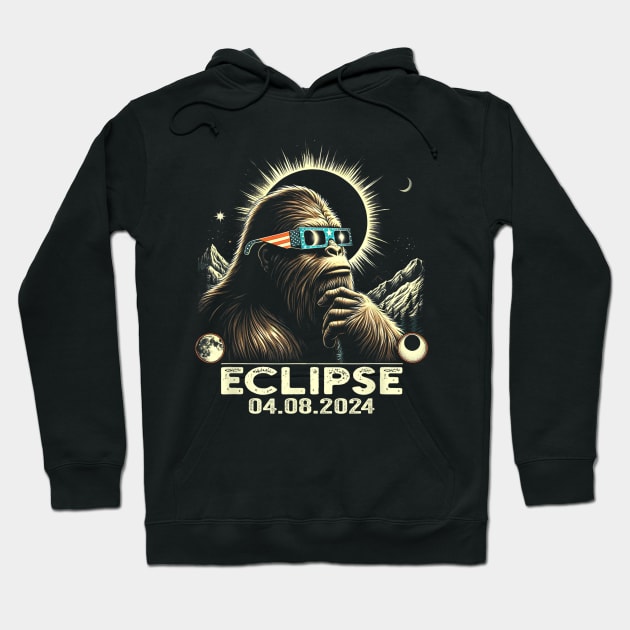 Bigfoot Total Solar Eclipse Sasquatch Eclipse Glasses 8 Gift For Men Women Hoodie by FortuneFrenzy